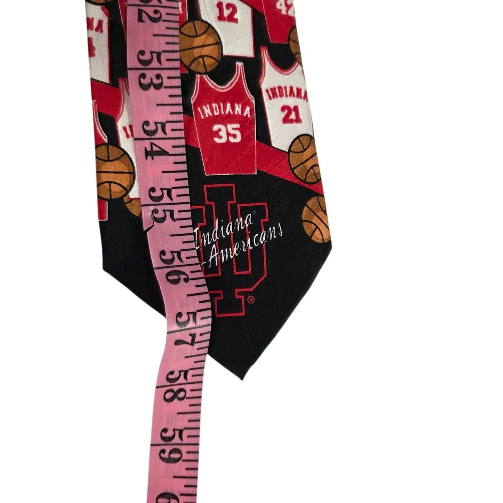 Wear Ties Mens Necktie Red Black Silk Indiana Basketball‎ Jersey Sporty Coach
